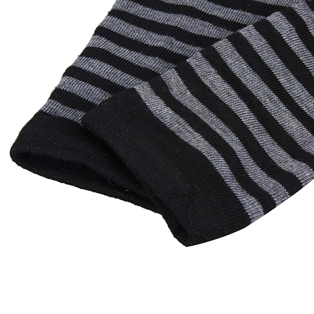 Winter Mode Gestreiften Arm Wärmer Gestrickte Weibliche Handgelenk Hand Wärmer Reine Farbe Lange Finger Handschuhe Handschuh Frauen Ärmeln – Detail 6