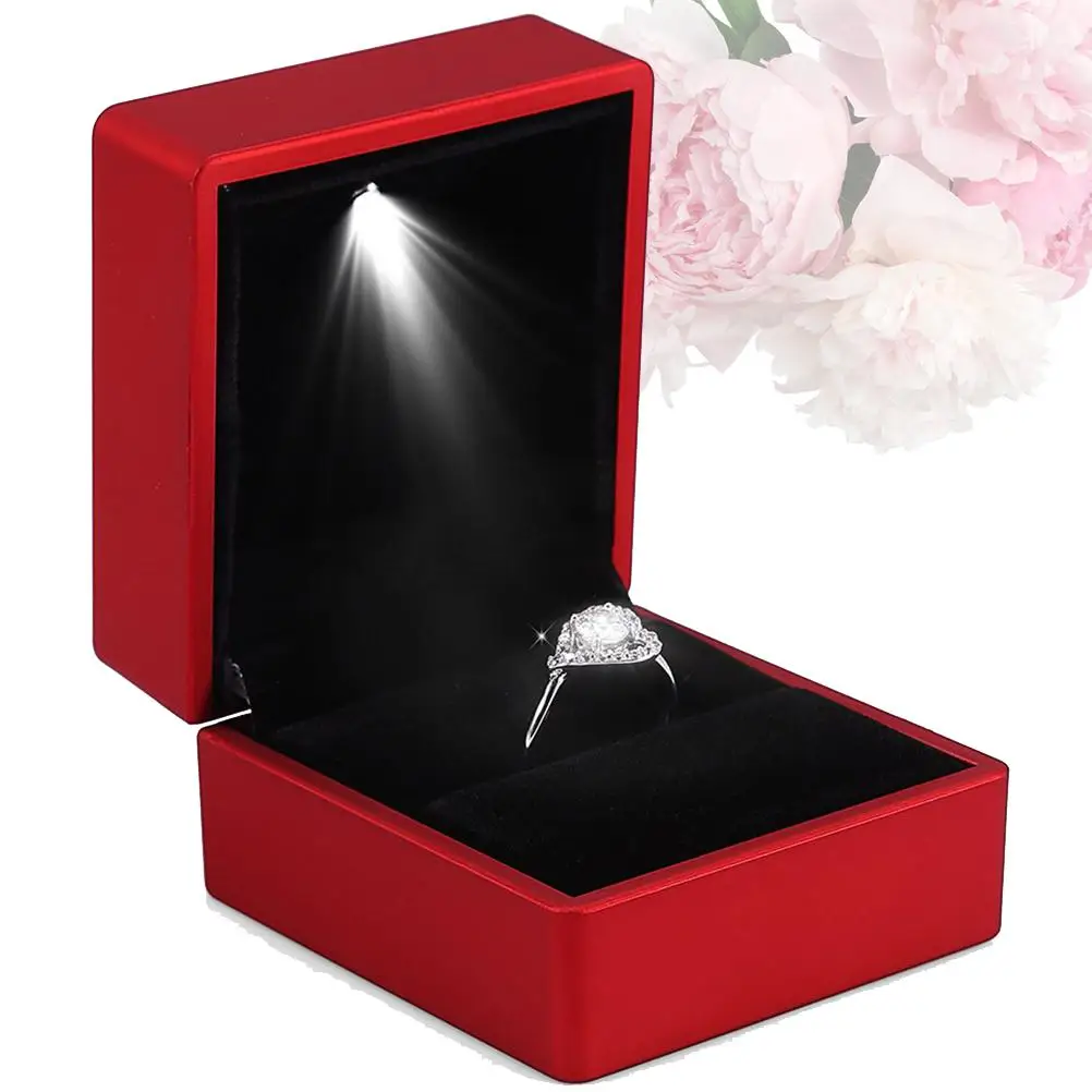 LED Ring Box Creative Illuminated Ring Box for Marriage Proposal Ring Box with LED Interior Lighting for Engagement Wedding