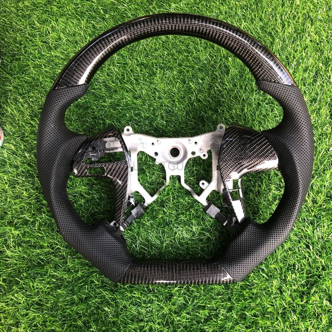 Leather  Carbon Fiber Steering Wheel For Toyota Highlander 2009-2014 Camry 2007-2011 Fortuner Hilux sr5 n70