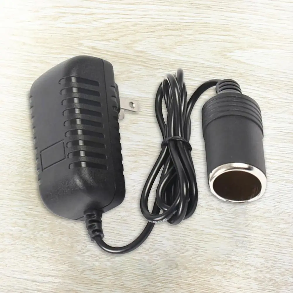 Portable Home 220V to 12V Car Cigarettes Lighter Socket Adapter Converter Cable Cigarette- Lighter