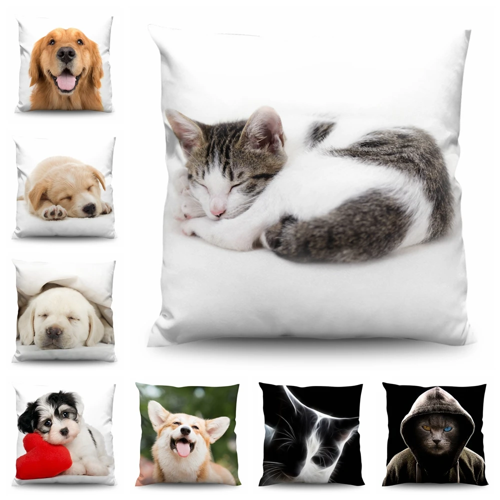 

45x45 65x65 80x80 Sofa Decorative Pillows Case Cushion Covers Pillowcase Cushions for Sofa Pillowcover Home Decor Animal dog cat