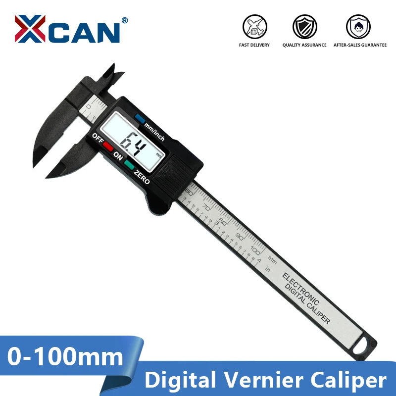 XCAN Caliper LCD Digital Electronic Vernier Caliper Gauge 0-100mm Electronic Caliper Ruler Micrometer Measuring Tool