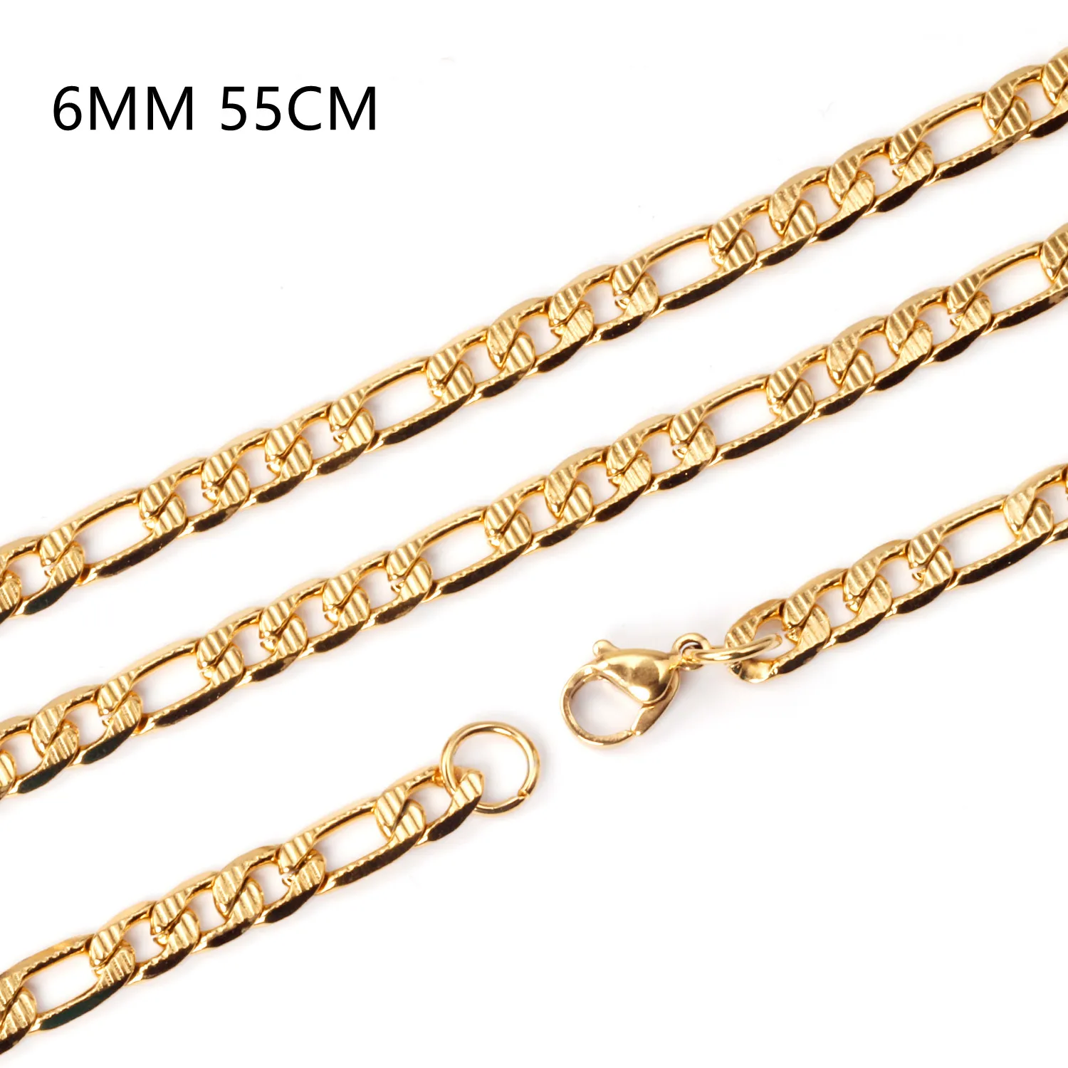 LUXUSTEEL Stainless Steel Mixed Style 55cm Long Chains Necklace Men Golden High Link Chains Necklaces Accessories Wholesale