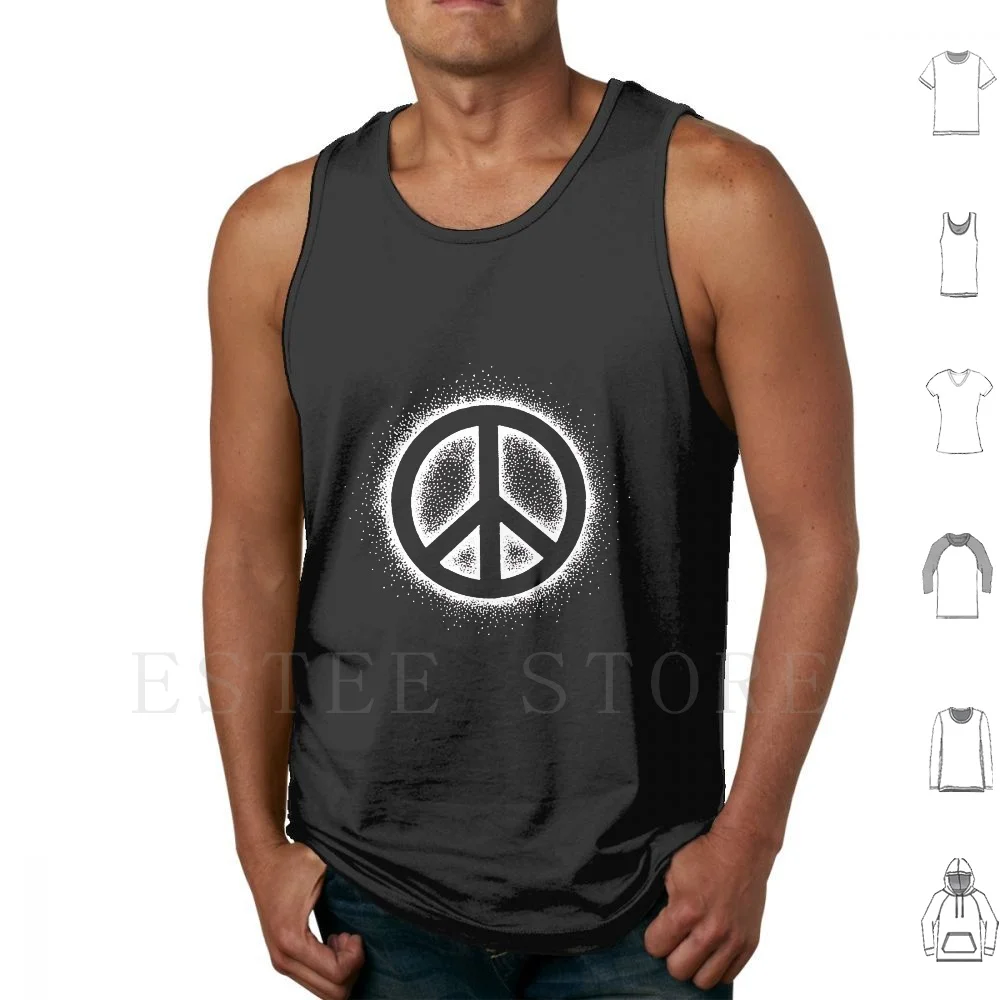 Peace-White Tank Tops Vest Sleeveless Peace Symbol World Humanitarian Activist Activism Logo Hippie Nuclear Disarmament