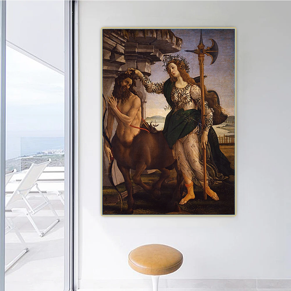 Citon Sandro Botticelli《Pallas and the centaur》Canvas Oil Painting Artwork Poster Picture Wall Background Decor Home Decoration