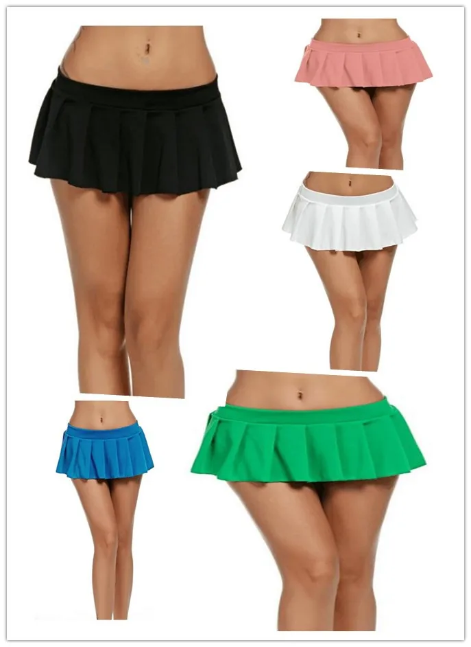 Sexy Skirt Women Evening Dancing Club Wear Short Skirts 5 Colors Patent Leather Micro Mini Skirts Dancing Ruffles Skirt