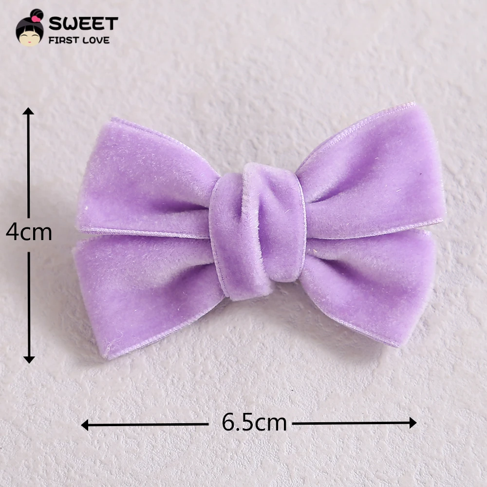 Velvet Candy Color Bow Knot Baby Hair Clips Sweet Hair Pins For Girls Children Headwear Fashion Baby Hair Accessories Gift