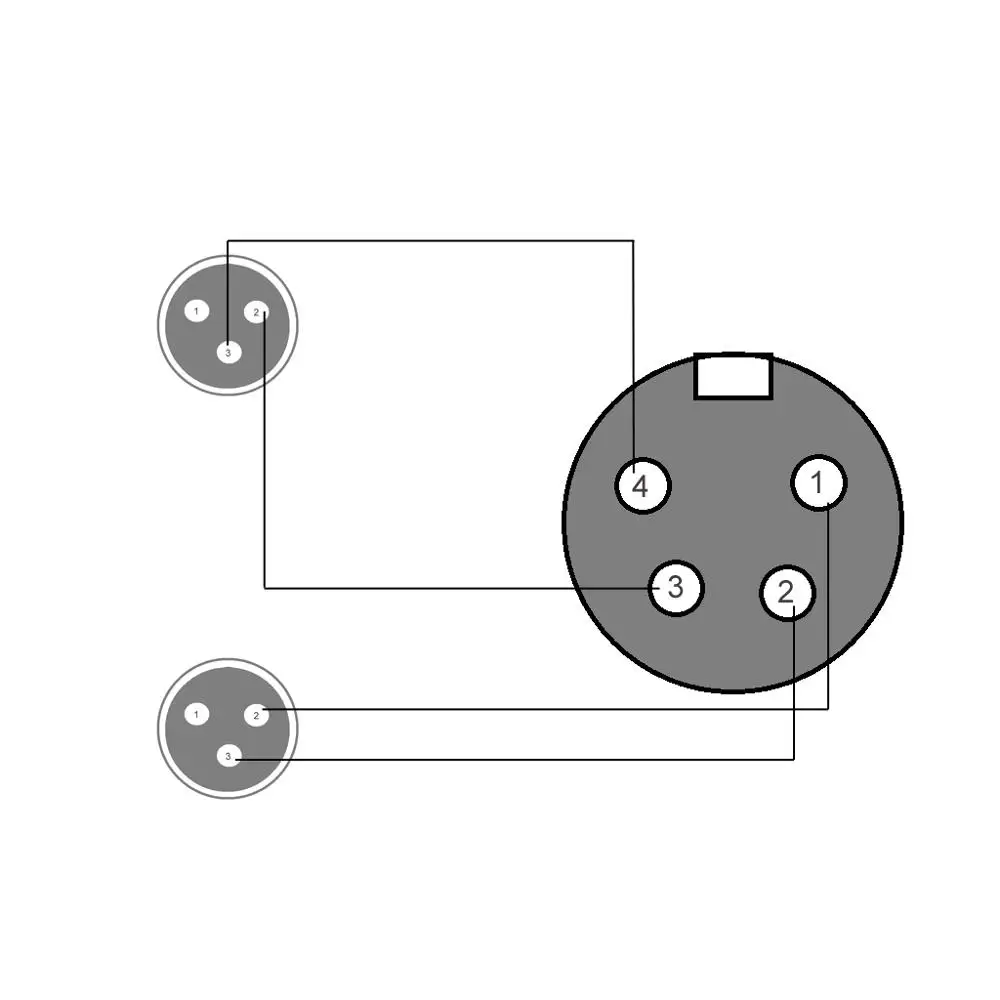 4 Pin XLR Female to Dual 3 Pin XLR Female Silver Plated Audio Headphone Adapter Cable 1 FT 0.3M Female to Female