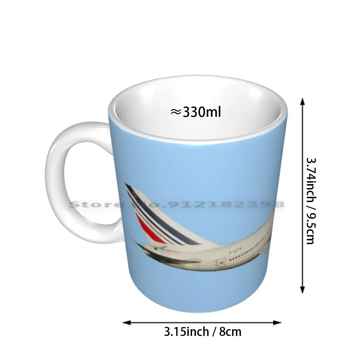 747 With Landing Gear Ceramic Mugs Coffee Cups Milk Tea Mug Boeing 747 Airplane Plane Aero Avion Liner Jet Turbo Passenger