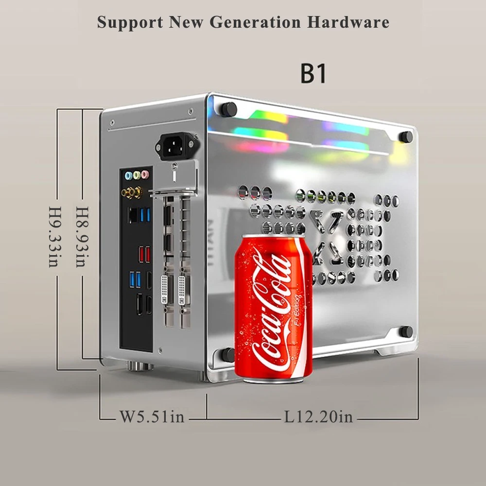 ZZAW-carcasa de ordenador Braveman B1 ITX, fuente de alimentación SFX/SFX-L, Mini chasis portátil de aleación de aluminio para juegos y hogar