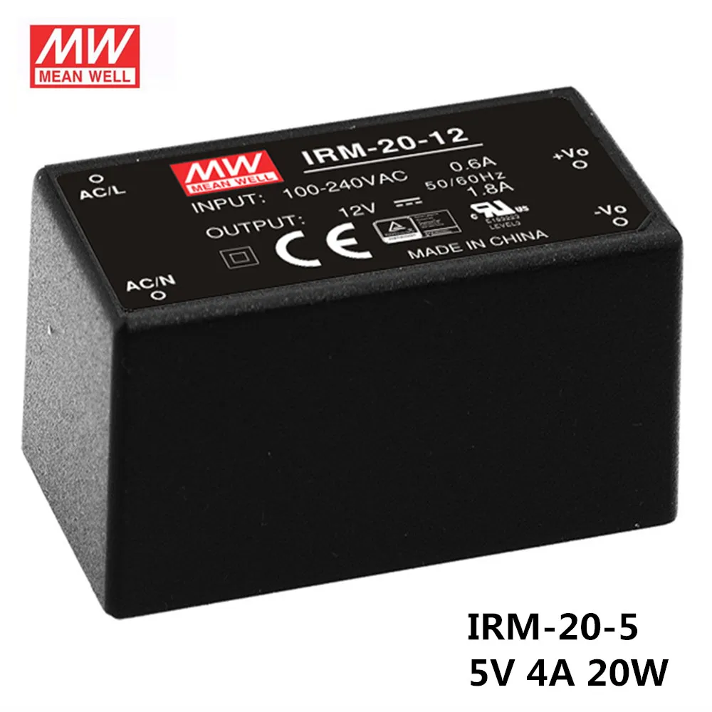 

MEAN WELL IRM-20-5 5V 4A meanwell IRM-20 5V 20W Single Output Encapsulated Type