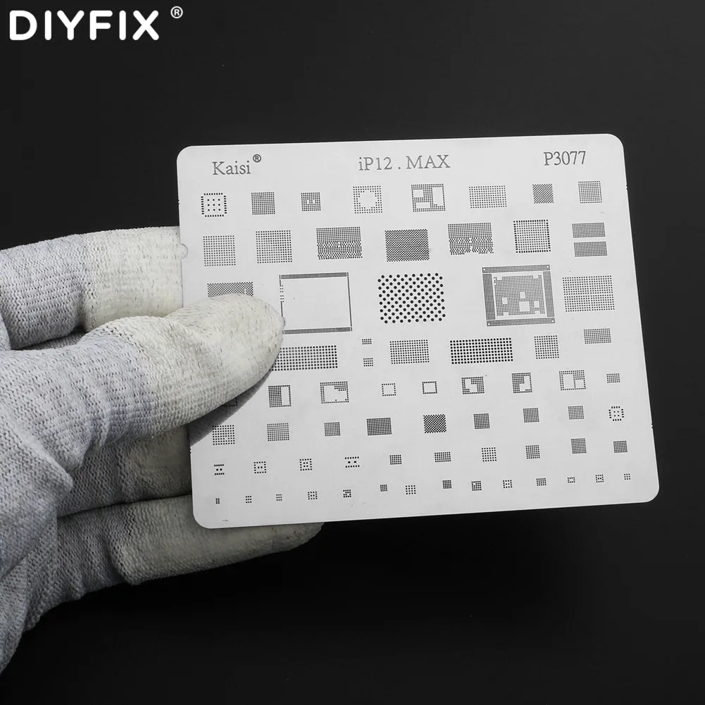 DIYFIX Phone Logic Board Repair Tool for iPhone12 Pro Max 12 Mini Motherboard IC Chip Ball Soldering Net Stainless Steel Plate