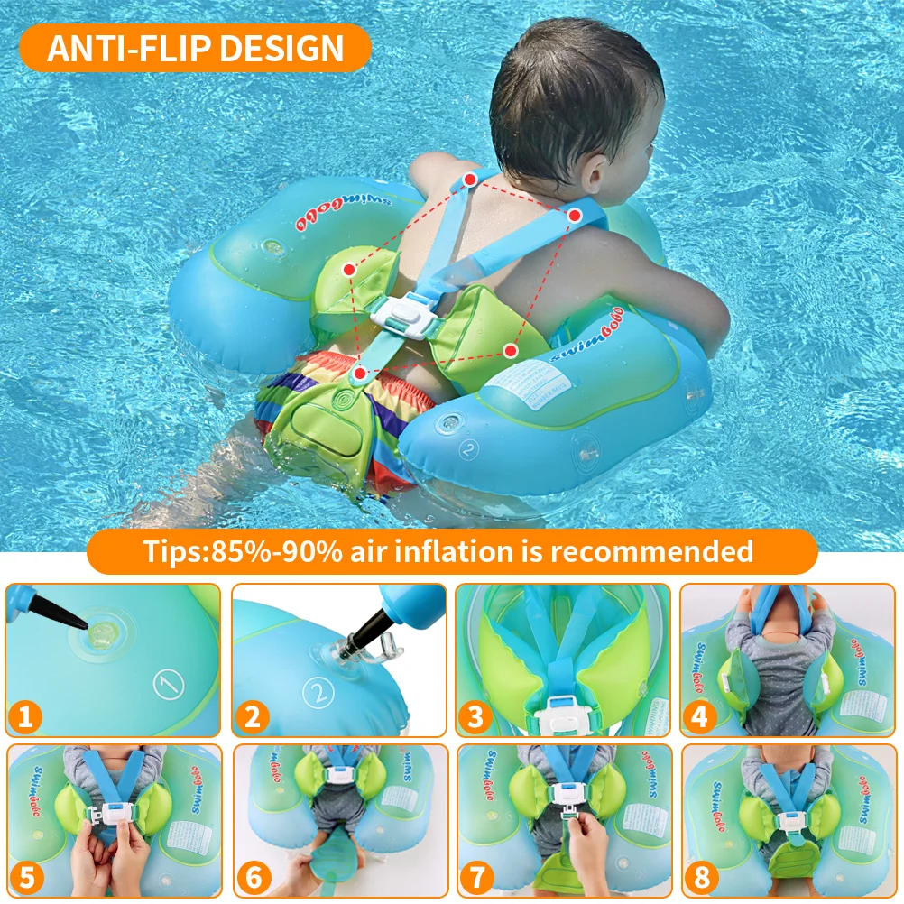 Baby Swimming Float Ring Inflatable Infant Floating Kids Swimming Pool Accessories Circle Bathing Inflatable Double Raft Rings