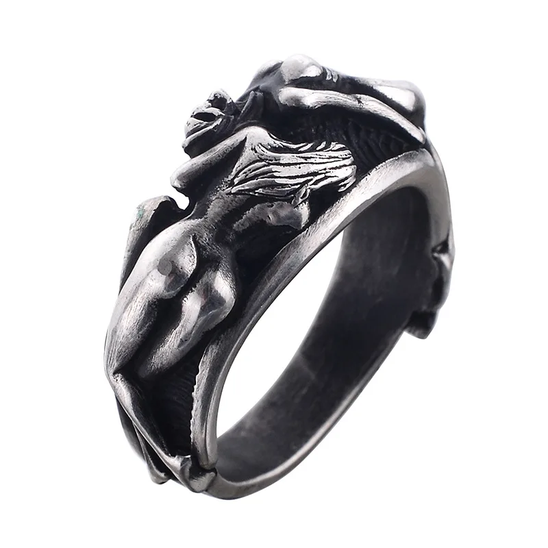 Men's  Ring  Naked Women Rings Sexy Nude Girl Punk Jewelry Party Accessories Fun Personality Gift Jewelry