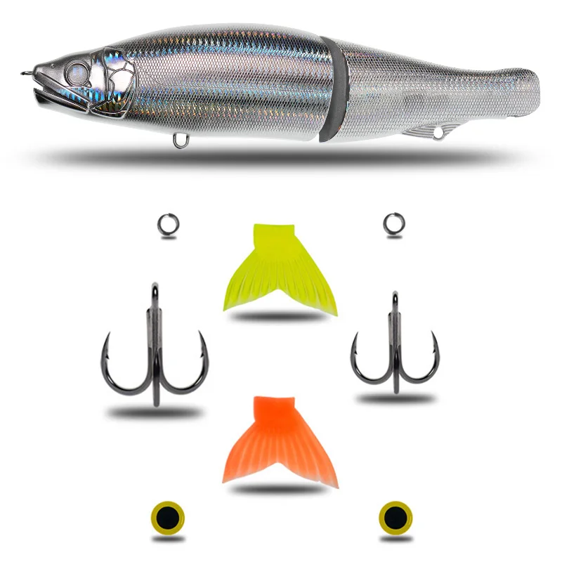 Unpainted Swimbait DIY Fishing Lure Laser Paper Jointed Bait Slow Sinking Floating 303mm Topwater Section Swimbait Bass