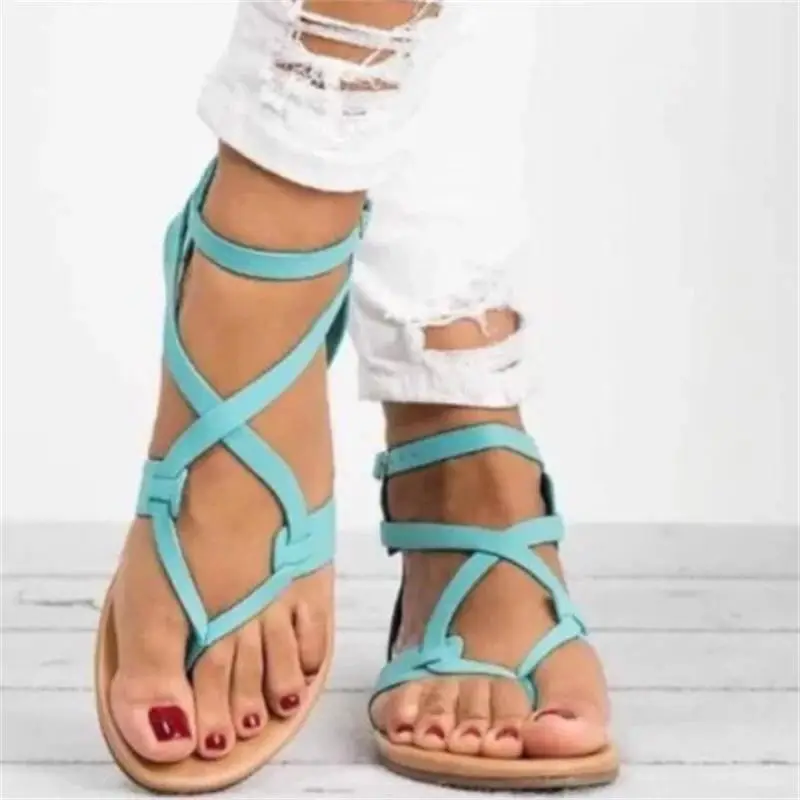 Arrive Women Sandals Gladiator Summer Women Shoes Plus Size 35-43 Flats Sandals Shoes for Women Casual Rome Style Sandalias 458