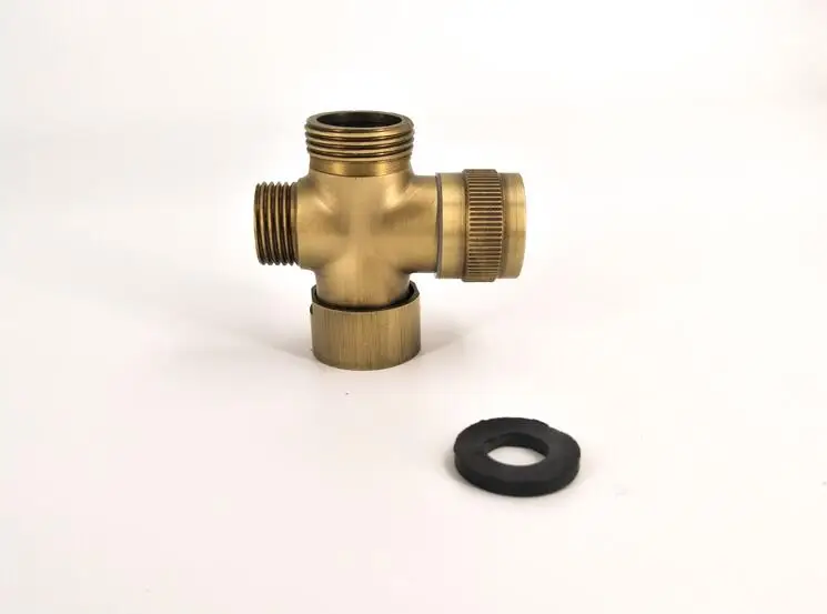 Bathroom Brass Diverter Valve 3 Way BSP 1/2' 3/4' 4/4/4 4/4/6 4/6/6 Shower Tee Adapter Adjustable Shower Head Faucet