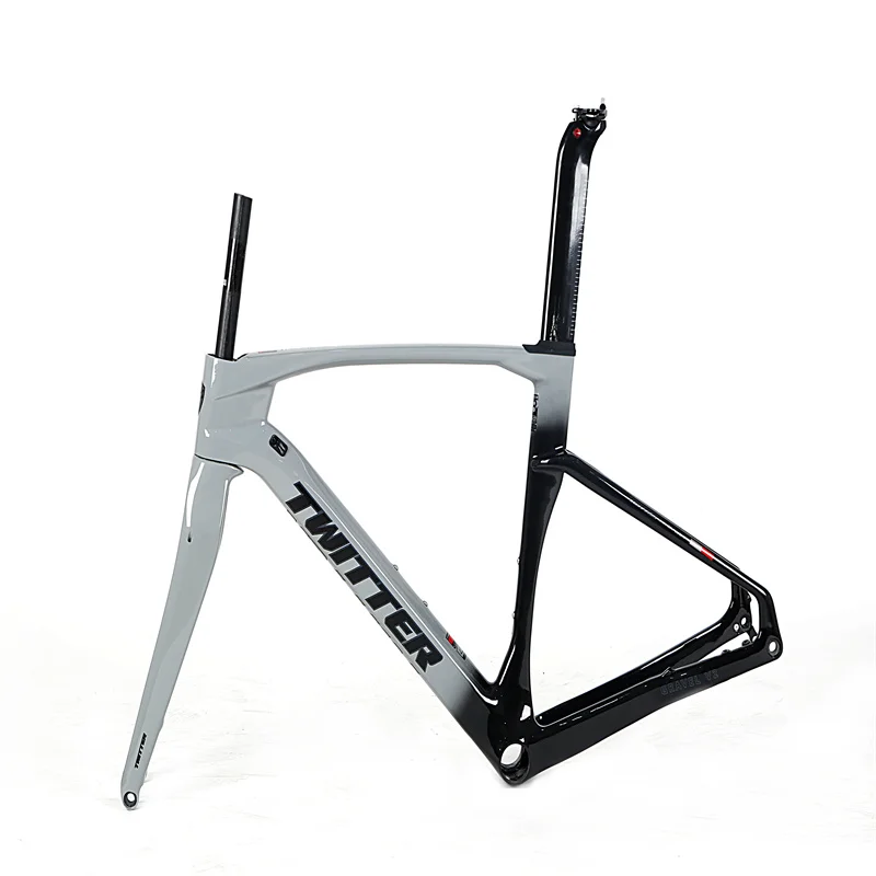 

TWITTER2021 factory oem carbon fiber road bike frame 700*40C fat tire off-road gravel road bike carbon frame set road bike frame