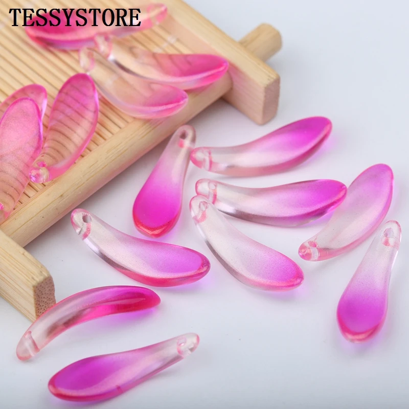 10pcs Chrysanthemum Petals Lampwork Beads Multi Gradient Color Glass Beads For Jewelry Making Bracelet Handmade DIY Accessories