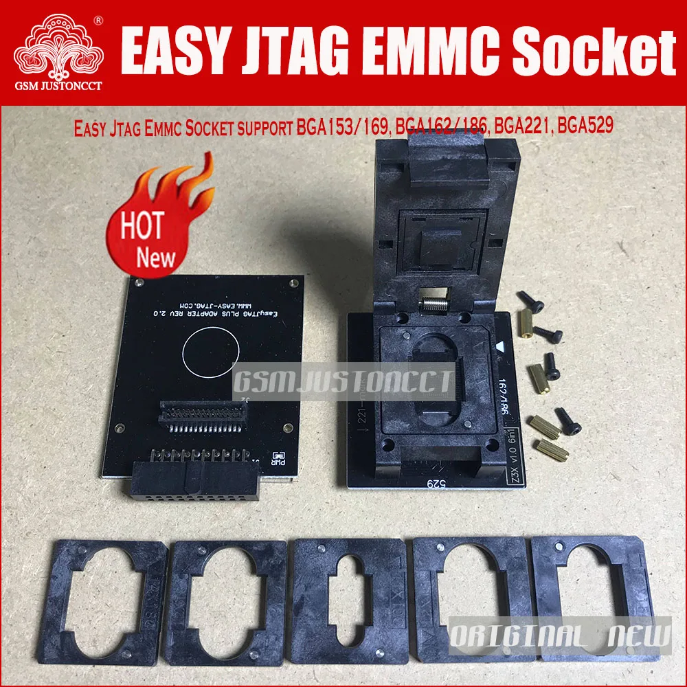 EASY JTAG EMMC 소켓 지지대, BGA153, 169, BGA162, 186, BGA221, BGA529, 2024 정품, 신제품