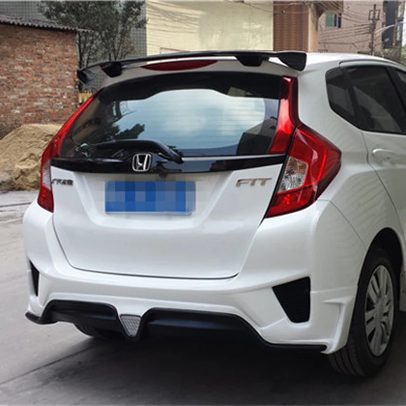 Dla Honda Fit / Jazz 2014 2015 2016 2017 Dekoracja samochodu Tylny spojler Wysokiej jakości materiał ABS Niepomalowany ogon dachowy