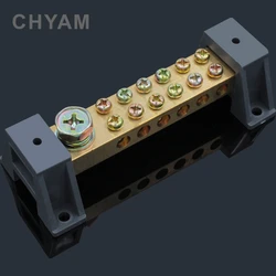 12X18 Grounding Copper Double Row Ground Wire 6 Holes Ground Row Zero Distribution Box Terminal Block