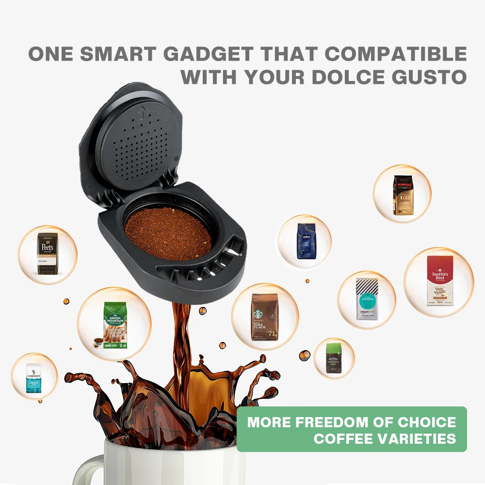 Reusable Capsule Holder Coffee Adapter Compatible with Dolce Gusto Piccolo XS Genio S Machine Coffee  Maker Accessories