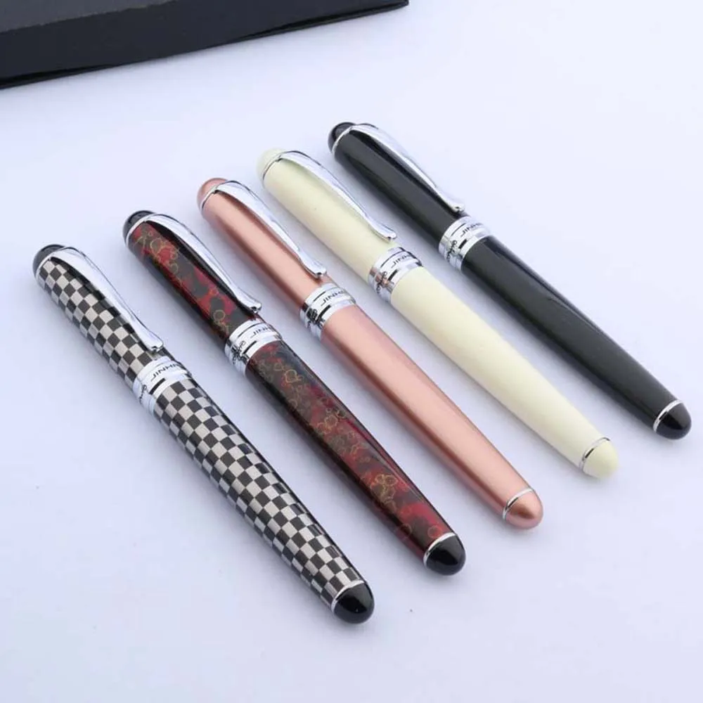 1Pc High Quality Jinhao 750 Pearl White Rose Golden Black Shinny Silver Clip Metal Rollerball Pen