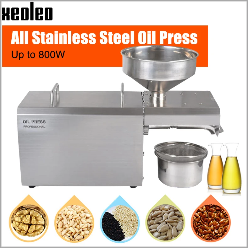 

XEOLEO Oil press machine Oil extractor machine Commercial Olive Oil presser Peanut/Rapeseed/Walnut/Almond Processor 110/220V