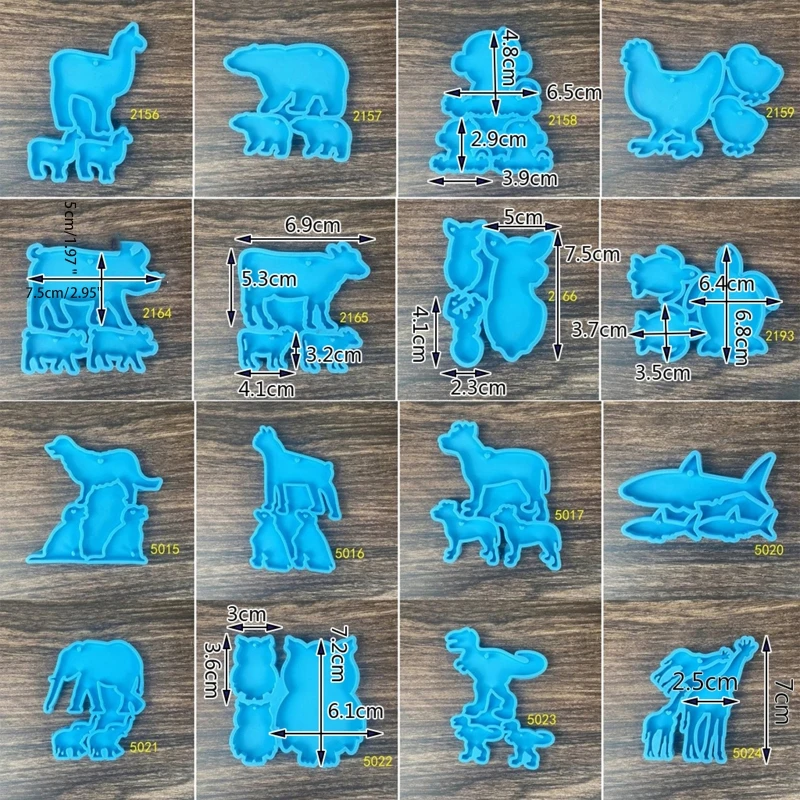 Animal Shaped Keychain Epoxy Resin Mold Key Chain Pendants Silicone Mould DIY Crafts Decorations Casting Tool