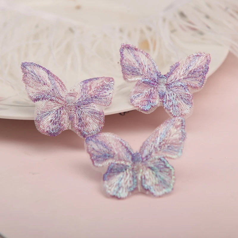 New 9pcs/Lot Shiny Butterfly Accessory For Apparel Sewing Materials Wedding Dress DIY Lace Trim