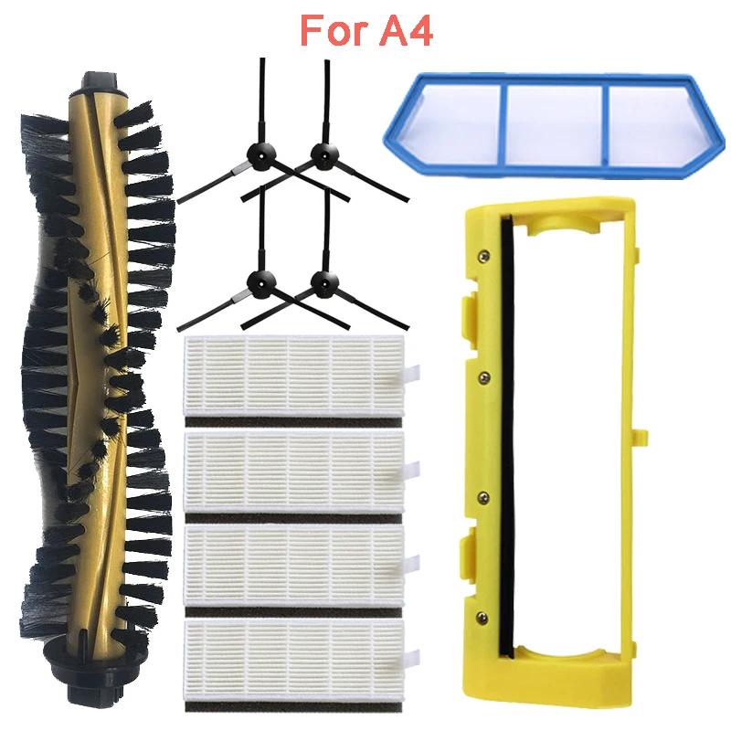 Roller Side Brush Primary Dust Filter HEPA Mops Set for ilife A4 A4S A40 X432 Polaris PVCR 0826 Robot Vacuum Cleaner Parts