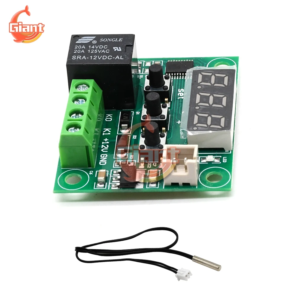 LED Termostato Digital para Incubadora, Controlador de Temperatura, Medidor de Temperatura, Tester Módulo Board, Regulador Thermo, DC 12V, W1209