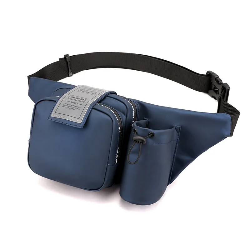 Fashion Men Nylon Belt Waist Bag Travel Single Chest Pack Water Bottle Kettle Waterproof Male Bum Hip Bags Fanny Pack