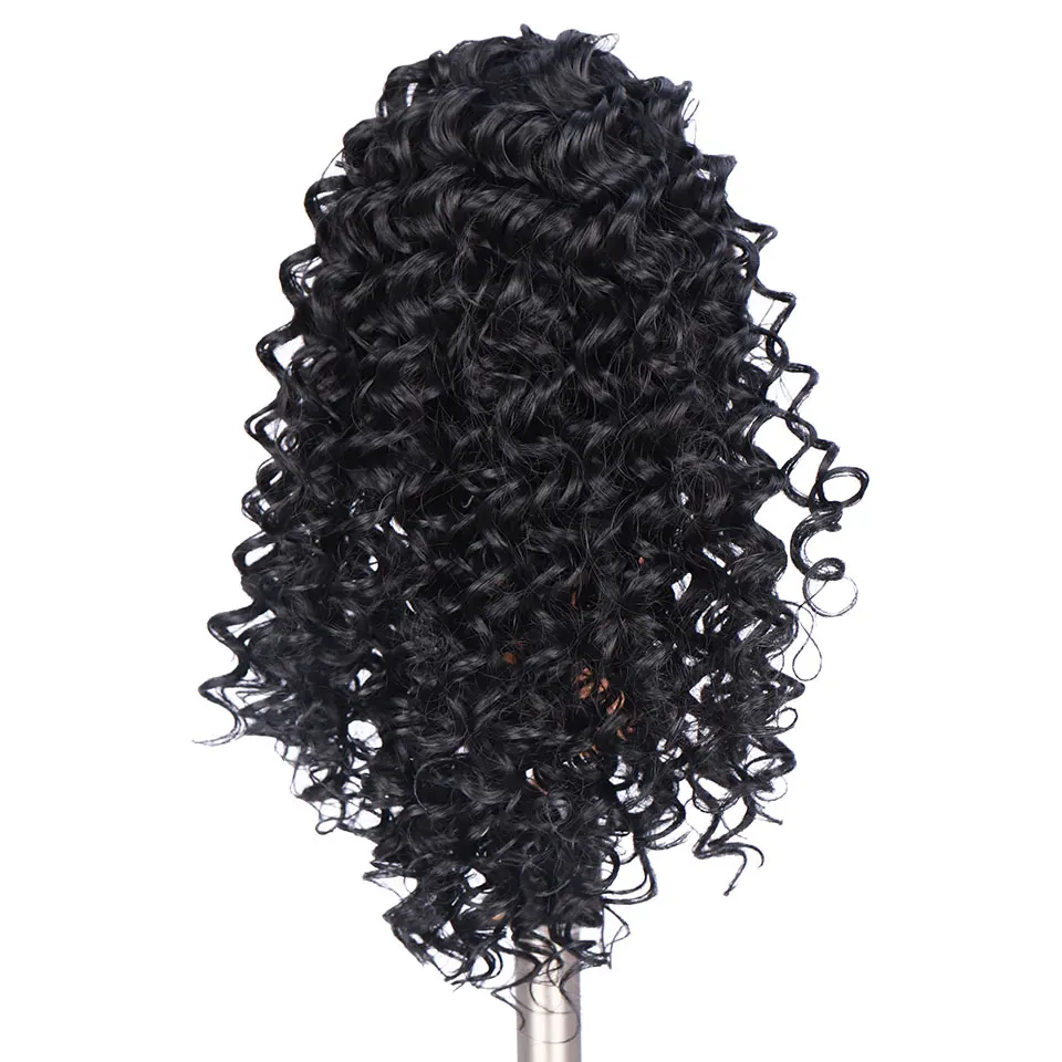 BUQI Drawstring Afro Curly Ponytail Synthetic Hair Bun Chignon Hairpiece For Women Clip in Hair Extension