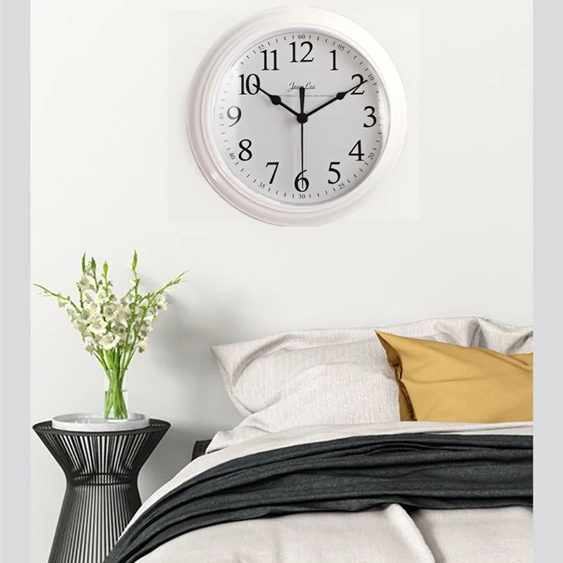 White Minimalism Wall Clock Classic Nordic Thick Border Quiet Modern Design Hanging 3D Horloges Bedroom Living Room Home Decor