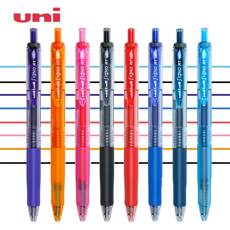 8pcs Uni-ball Figno UMN-138 Color Gel Pen 0.38mm Push Type Student Bullets Signature Gel Pen Stationery