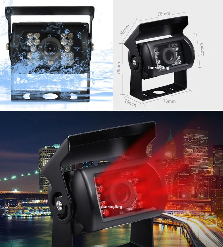 18 LED IR Night Vision Reverse Backup Camera+ 4.3
