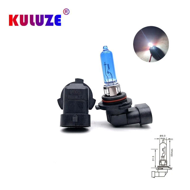 2PC 9005 HB3 Halogen Car Head Light Bulb Lamp HB3 Super White 12V 65W Headlight Parking Halogen Bulb Light 100W