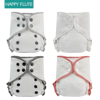 Happy Flute Windeln für Neugeborene, Bio-Baumwolle, winzige AIO-Stoffwindel, waschbare Doppelzwickel für Babys von 3–5 kg