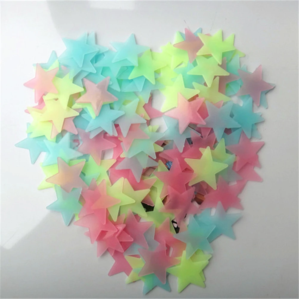 100 Wall Glow In The Dark Stars Stickers Kids Bedroom Nursery Room Ceiling Decor