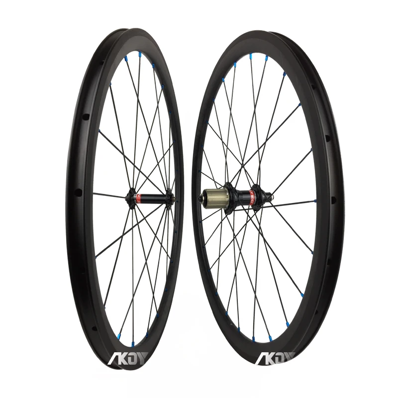 24 Inch Wheelset Carbon 30mm Depth 21mm Width Rim/V Brake Clincher Front 20 Holes Rear 24 Holes 9/10/11 Speed 20