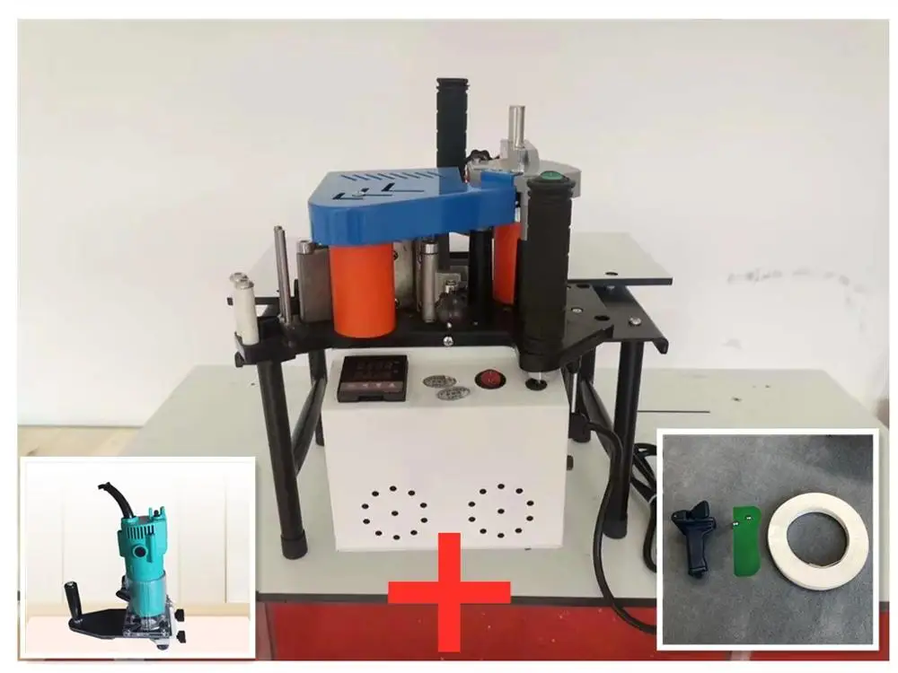 

Woodworking edge banding machine / embroidery machine without speed adjustment mini manual wood cutting PVC straight line bendin
