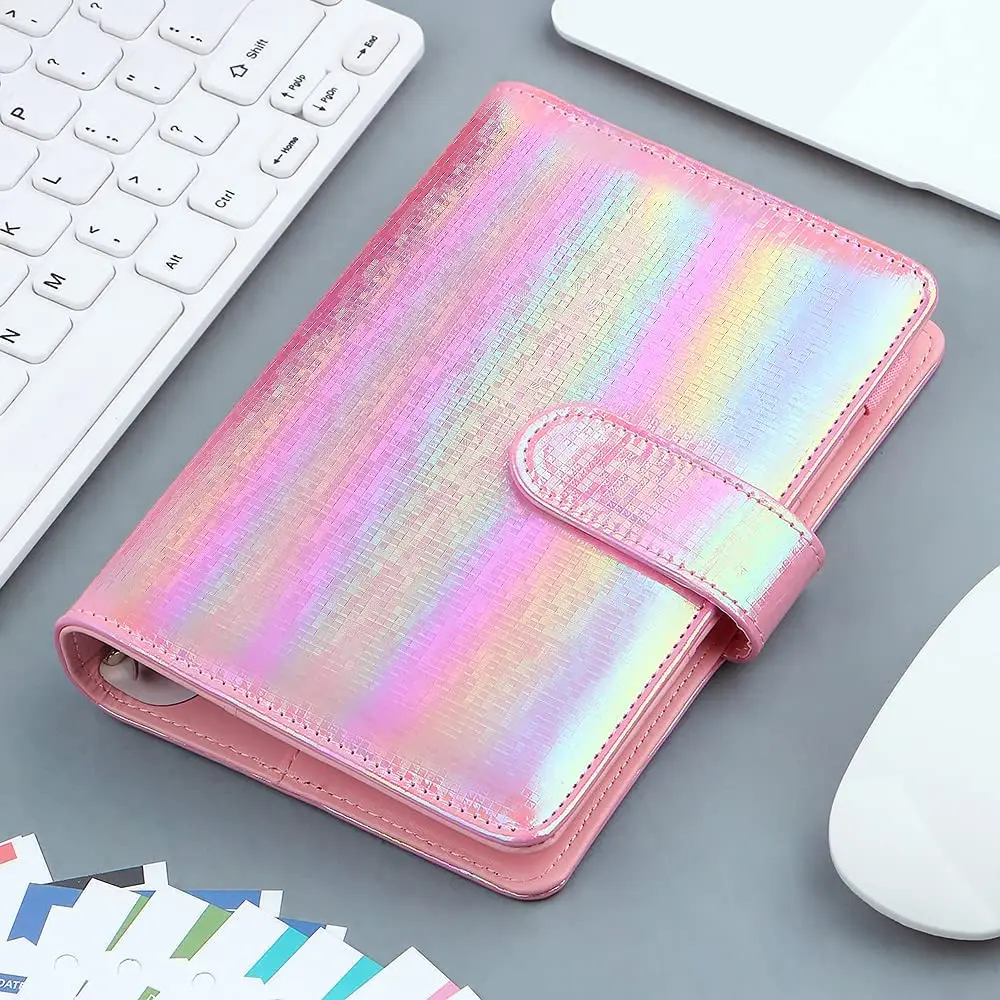 A6 Cash Envelopes Budget Binder System with 8PCS A6 Binder Zippe Pockets,12PCS Expense Budget Sheets, 2PCS Letter Sticker Labels