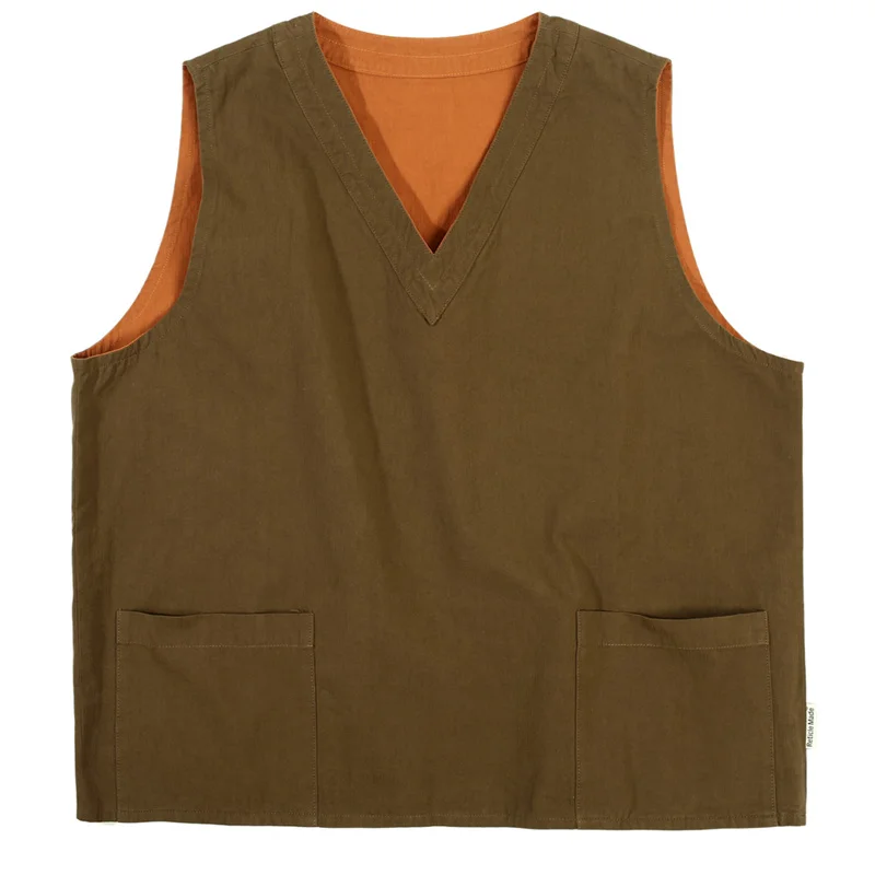 

Reversible Vest Men Solid Color Vests Streetwear Casual Fashion Sleeveless Jacket Outerwear Mens