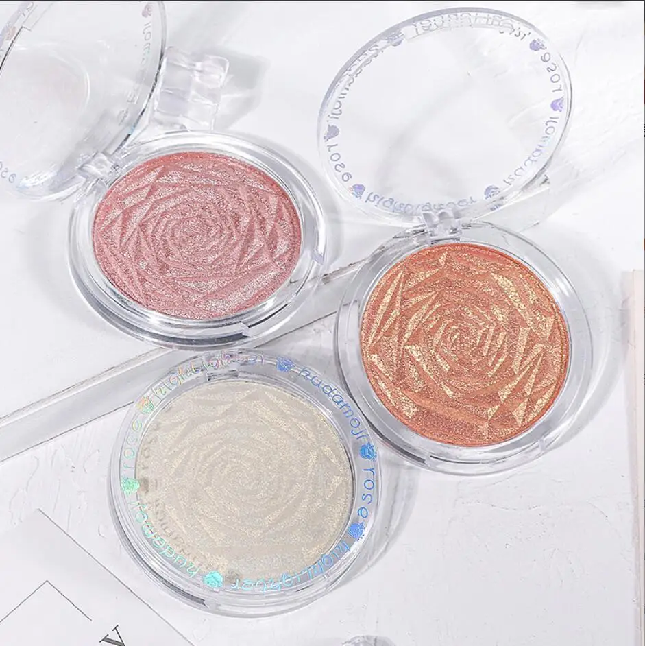 6 ألوان هيغليغتر الوجه البرونزر لوحة ماكياج الوجه توهج كونتور لامع مسحوق المنور تسليط الضوء على مستحضرات التجميل T2050