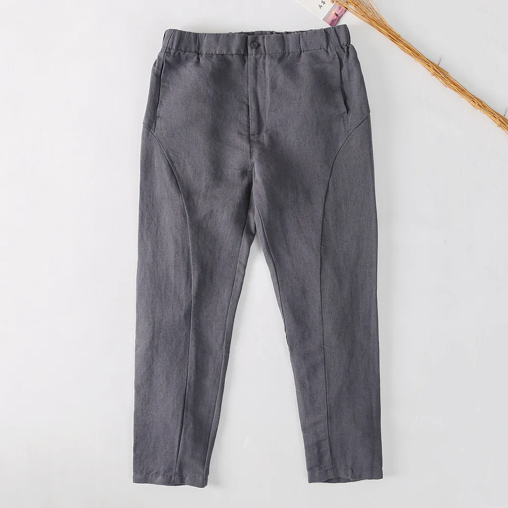 MINDYGOO High Quality Custom Logo Factory Autumn New Nine Point Trousers Fashion Casual Cotton And Linen