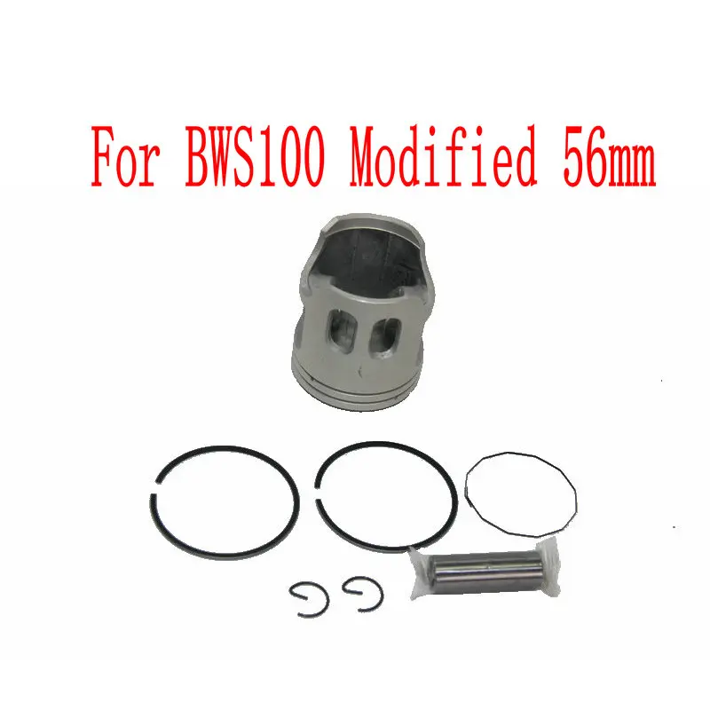 Motorcycle BWS100 56mm Modified Piston & Ring Set Kit For Yamaha 100cc 2 Stroke Scooter BWS 100 56mm Diameter Cylinder Used