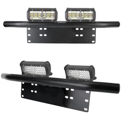 Front Bumper License Plate Log Light Mount Bracket Aluminum SUV Lamp Holder Off Road LED Light Bar Frame Holder Universal