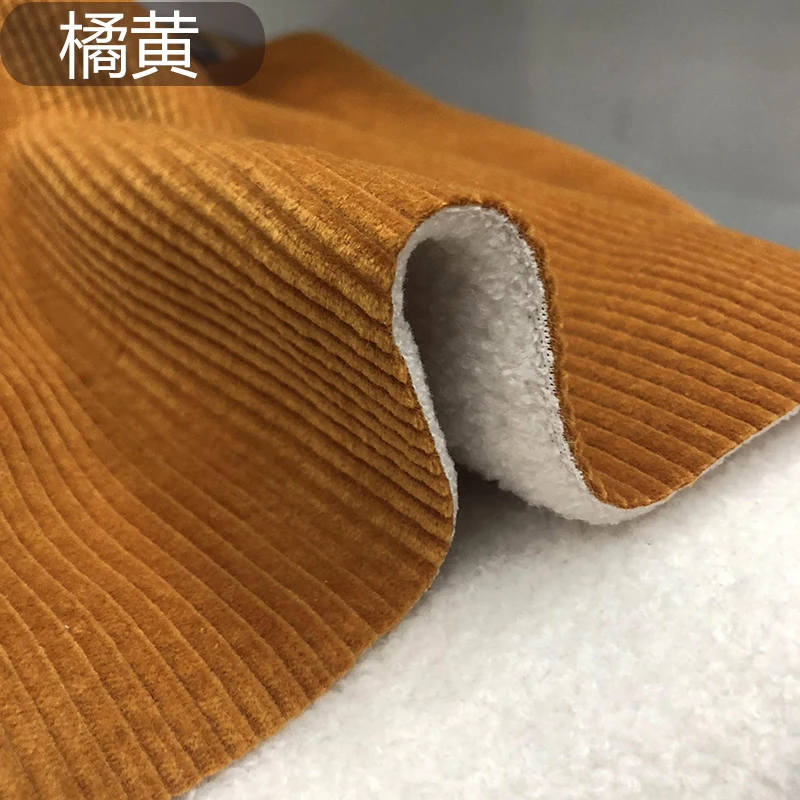 Winter cotton corduroy composite lambs wool fabrics with thick cotton-padded jacket coat to keep warm cloth